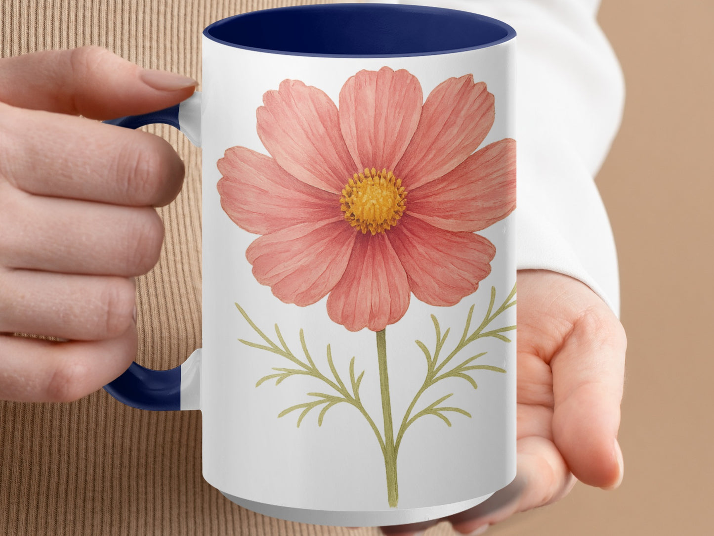 Pink Flower Illustration Coffee Mug product