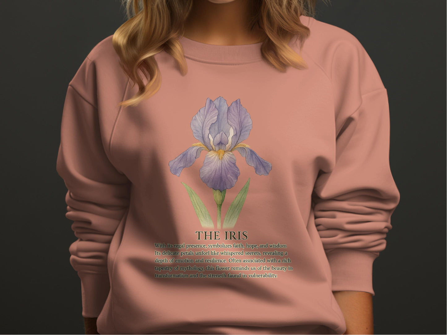 Detailed Iris Flower Print Women's Sweatshirt product
