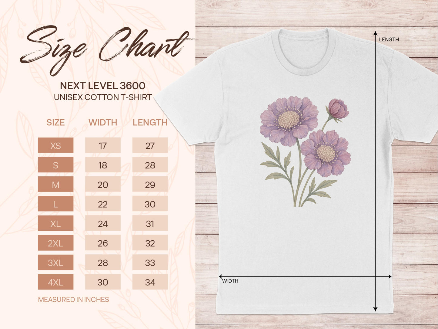 Purple Flower Print on White Unisex T-Shirt product