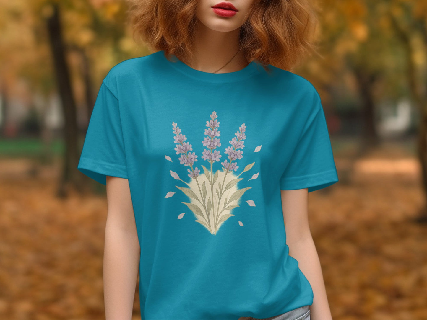Floral Motif Autumn Casual Short Sleeve T-Shirt product type