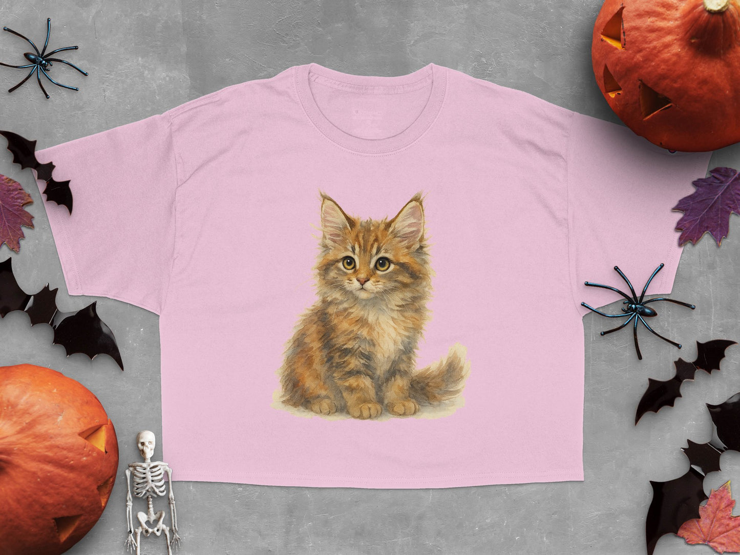 Adorable Kitten Print Pink Short Sleeve Shirt product type