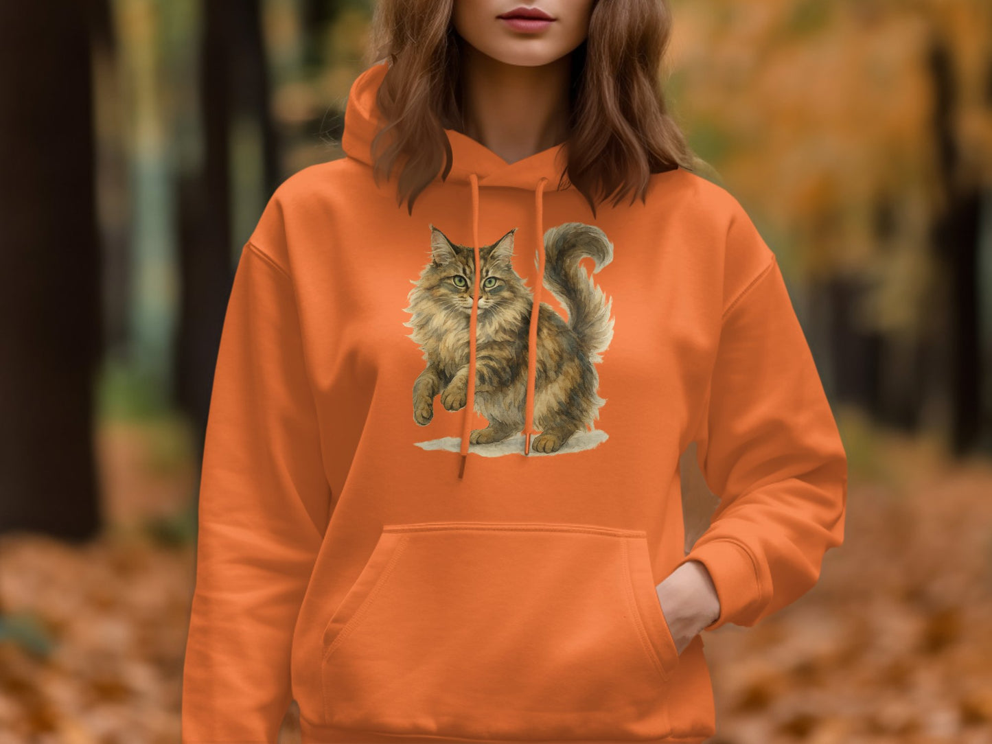Cozy Autumn Cat Hoodie for Fashionable Apparel product