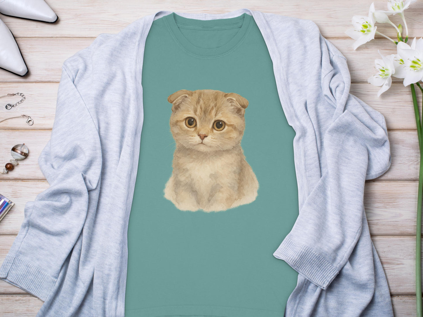 Cute Kitten Print on Classic Comfortable Shirt product