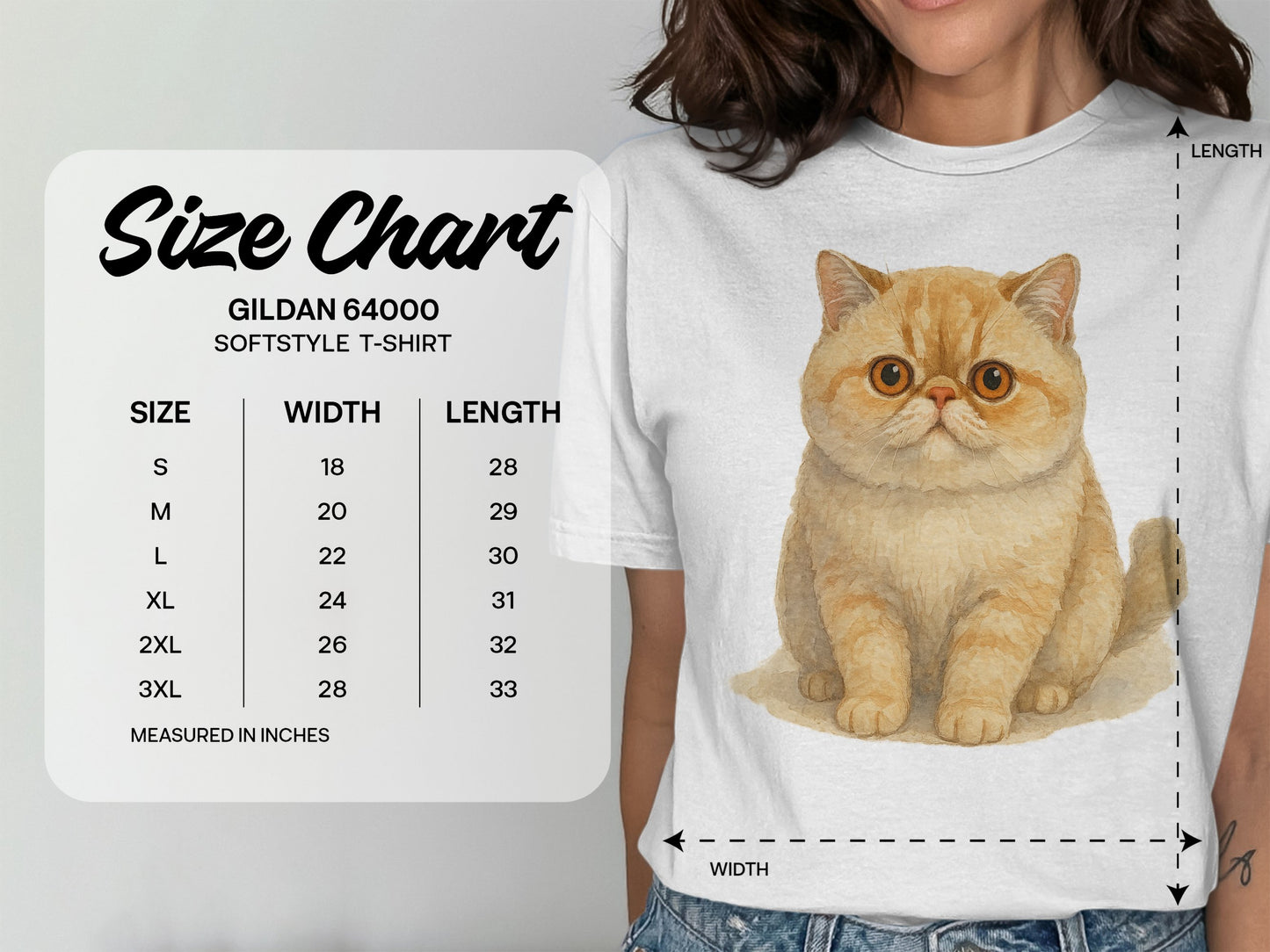 Adorable Ginger Cat Design on White T-Shirt product