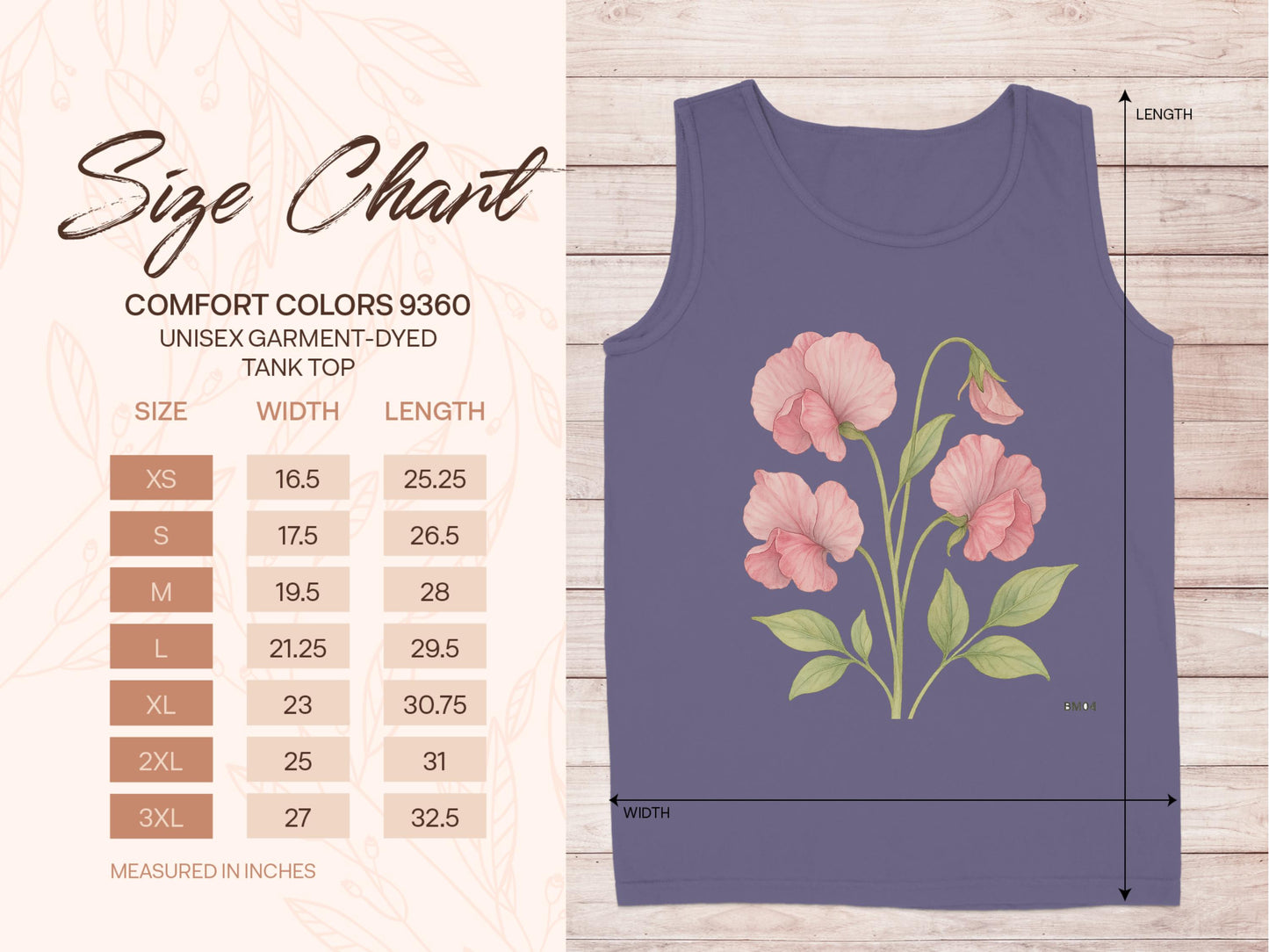 Unisex Garment-Dyed Tank Top Flower Design product type