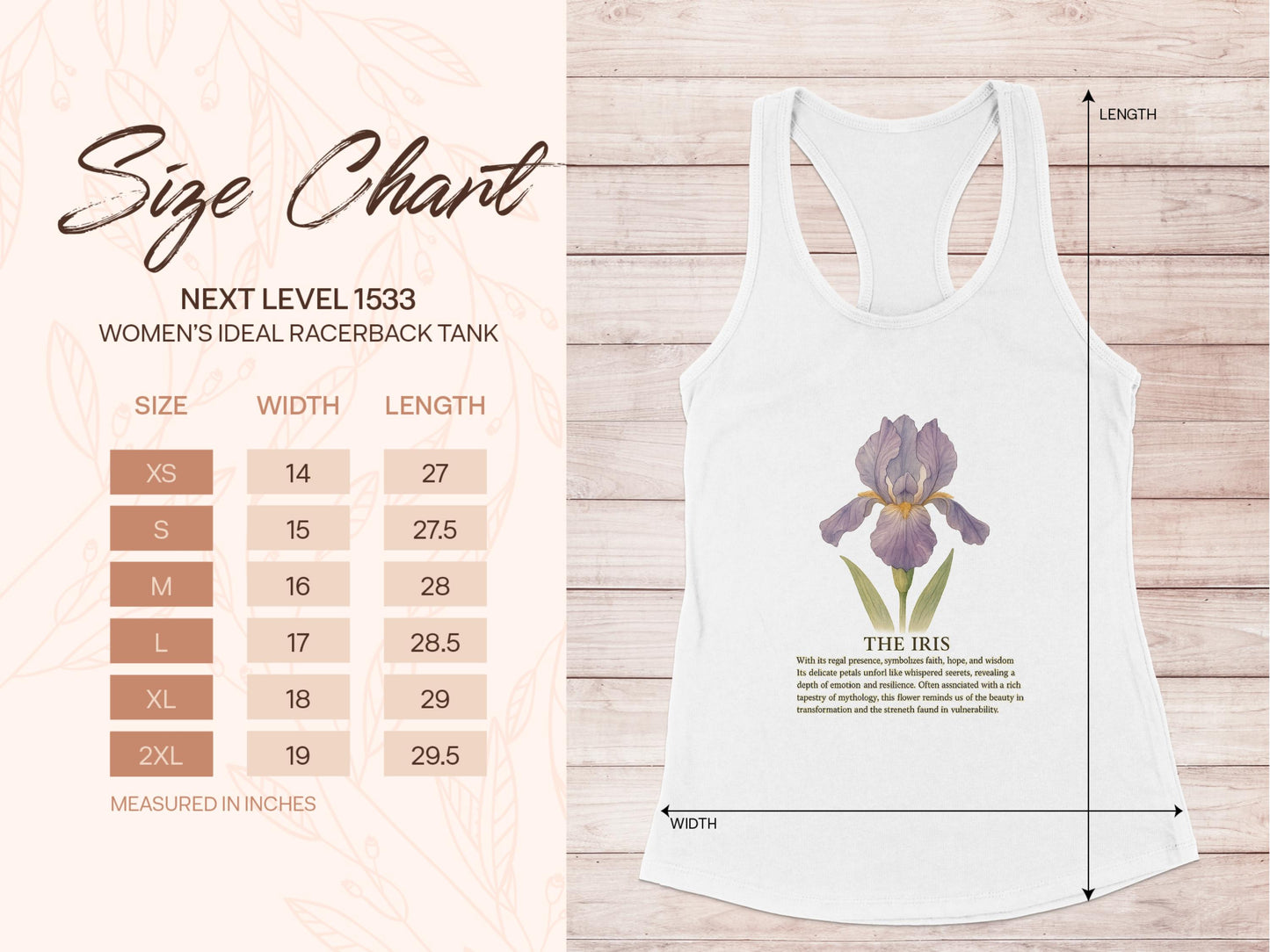 Women's Racerback Tank With Iris Flower Print product type