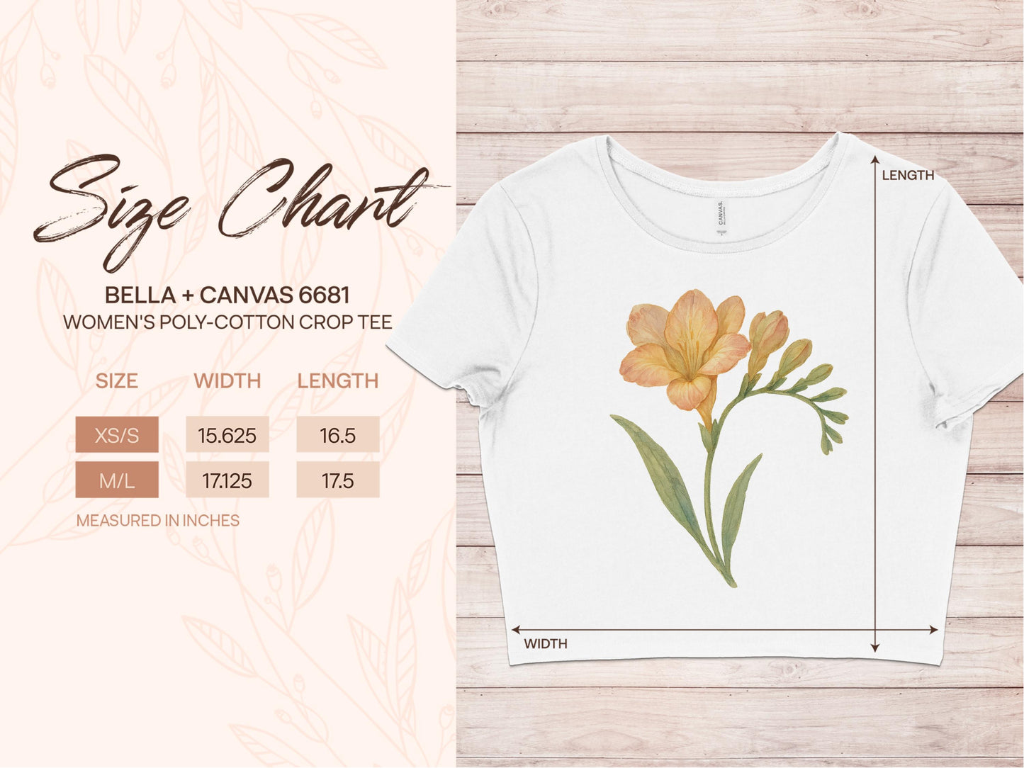 Women's Poly-Cotton Crop Tee Floral Print product type