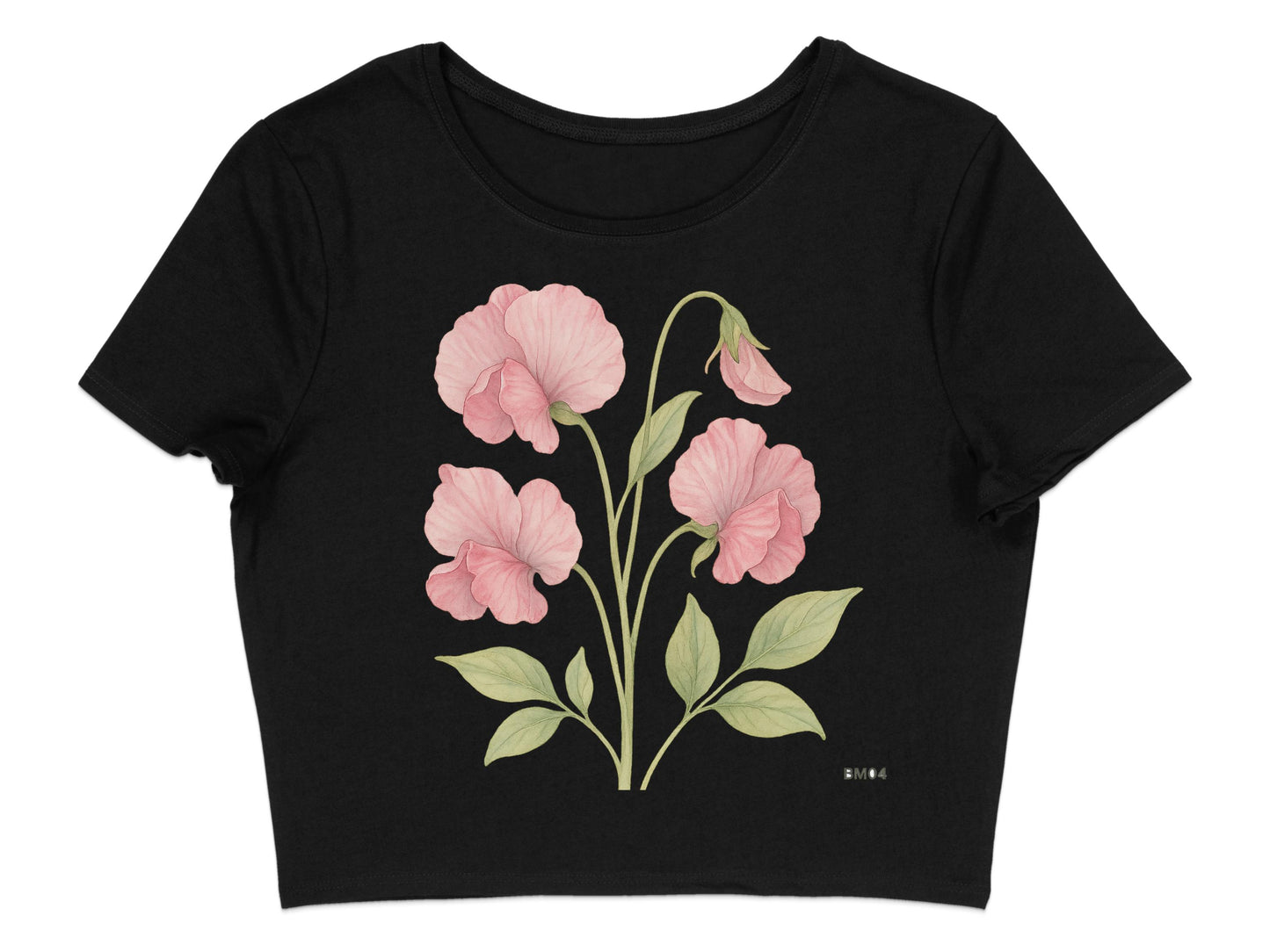 Floral Design Crop Top with Pink Flowers product type