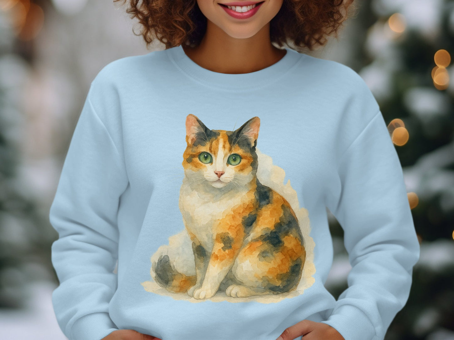Cute Calico Cat Design on Cozy Sweatshirt product type