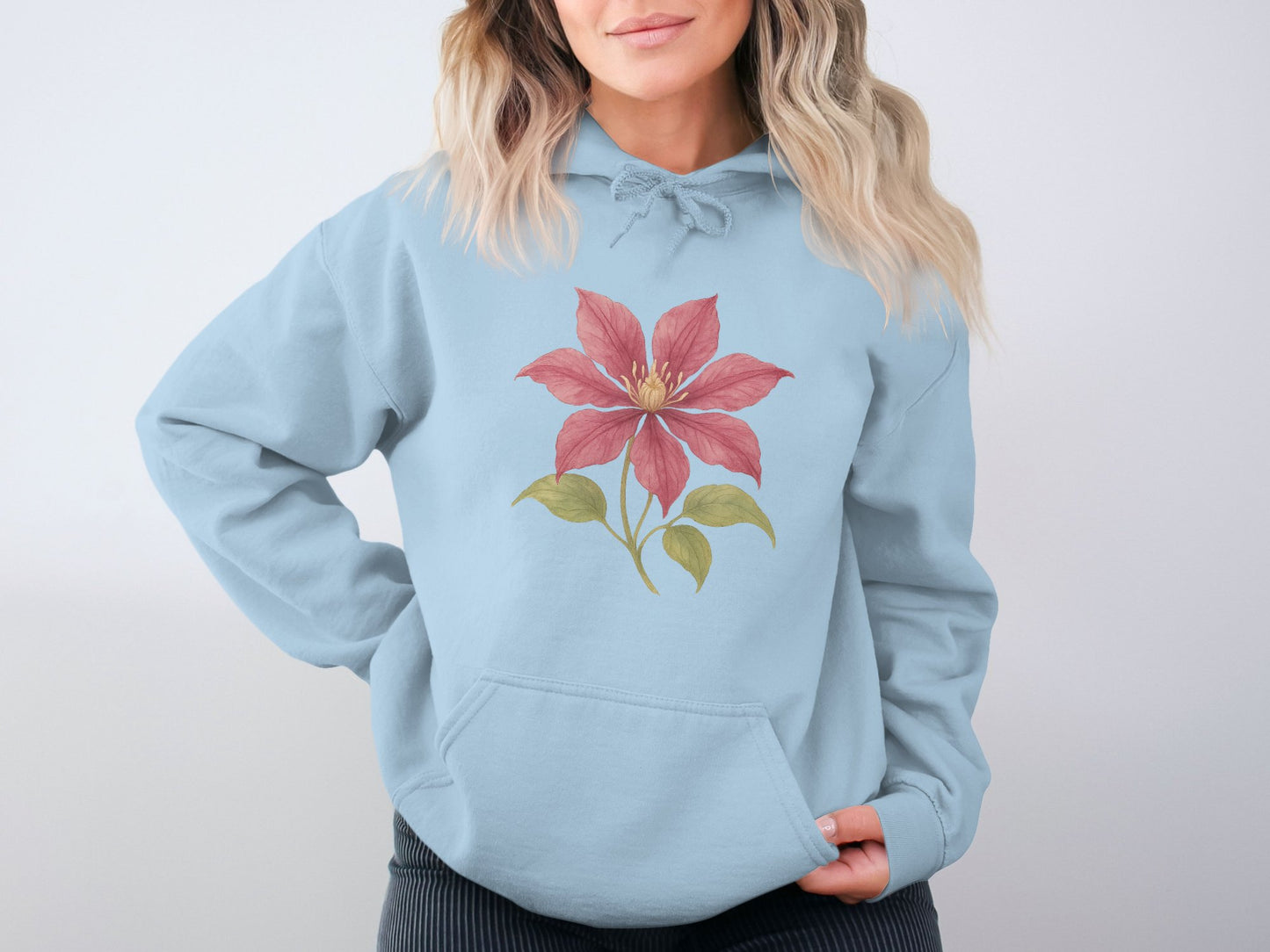 Floral Design Casual Wear Hooded Sweatshirt product
