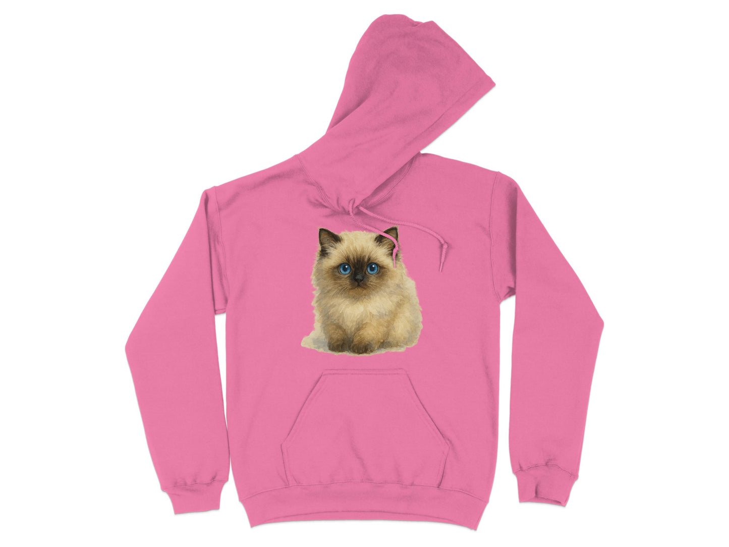 Cute Cat Print on Bright Pink Cozy Hoodie product