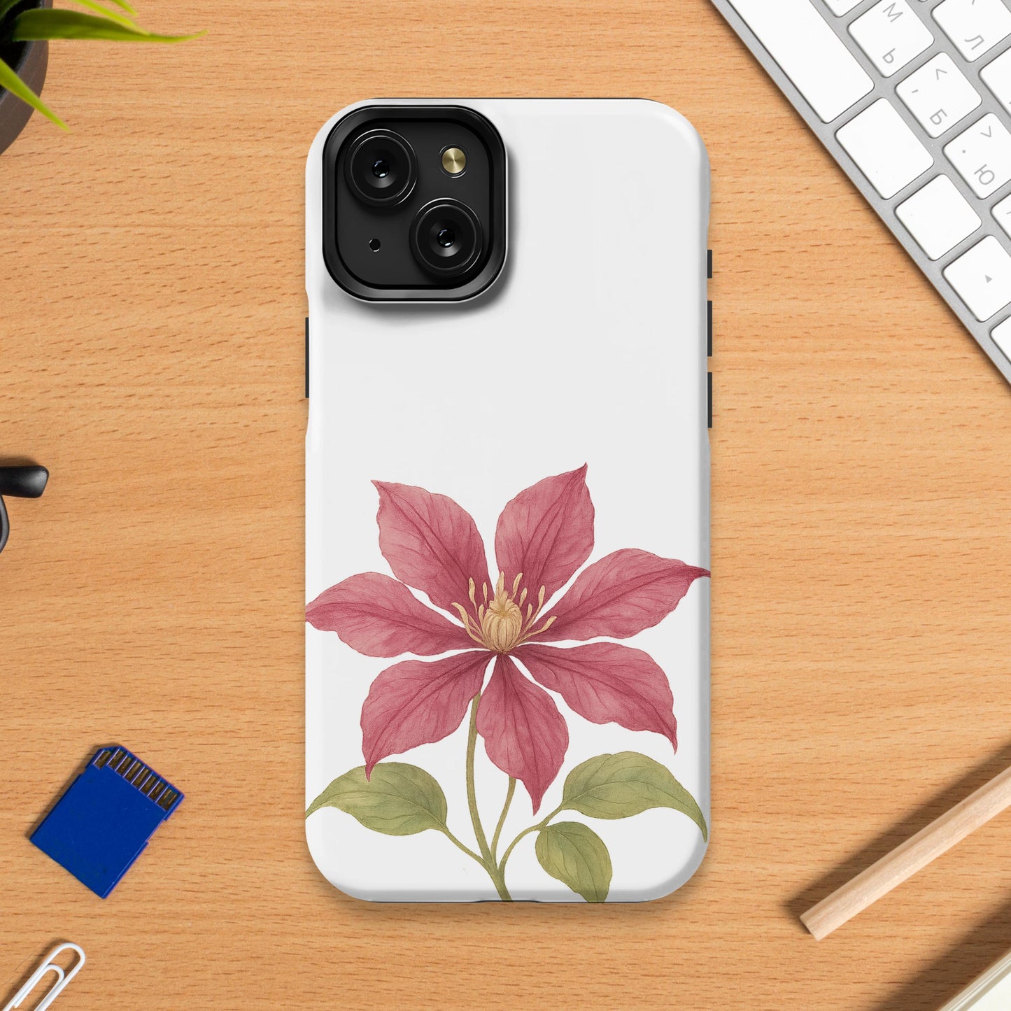 Elegant Floral Print Protective Phone Case product