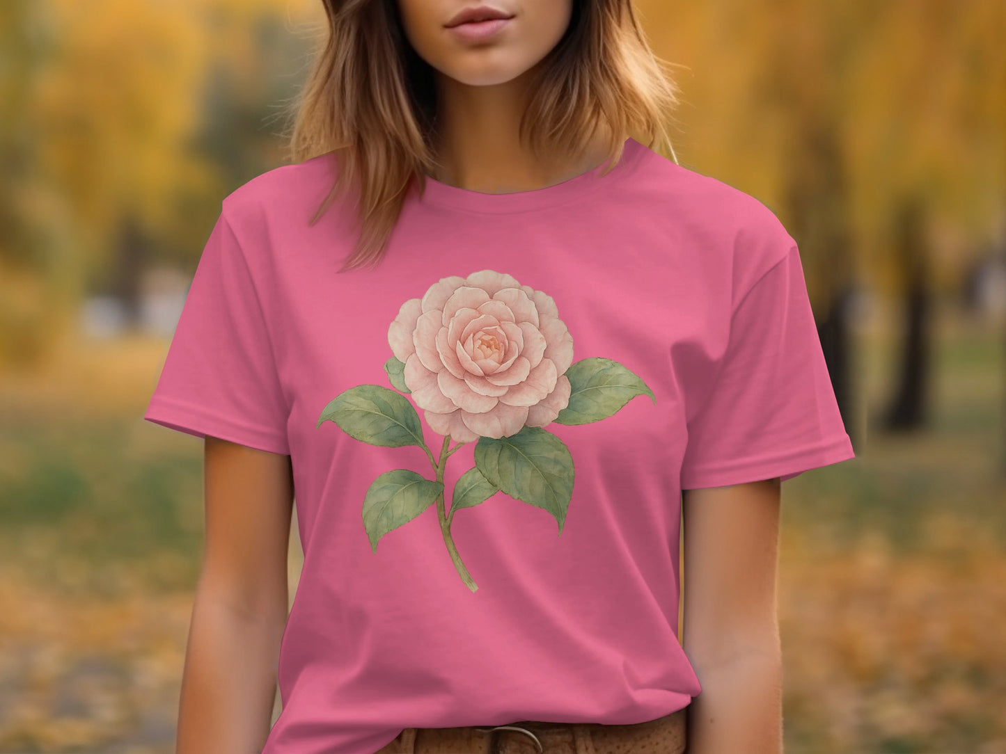 Beautiful Pink T-shirt with Large Flower Design product