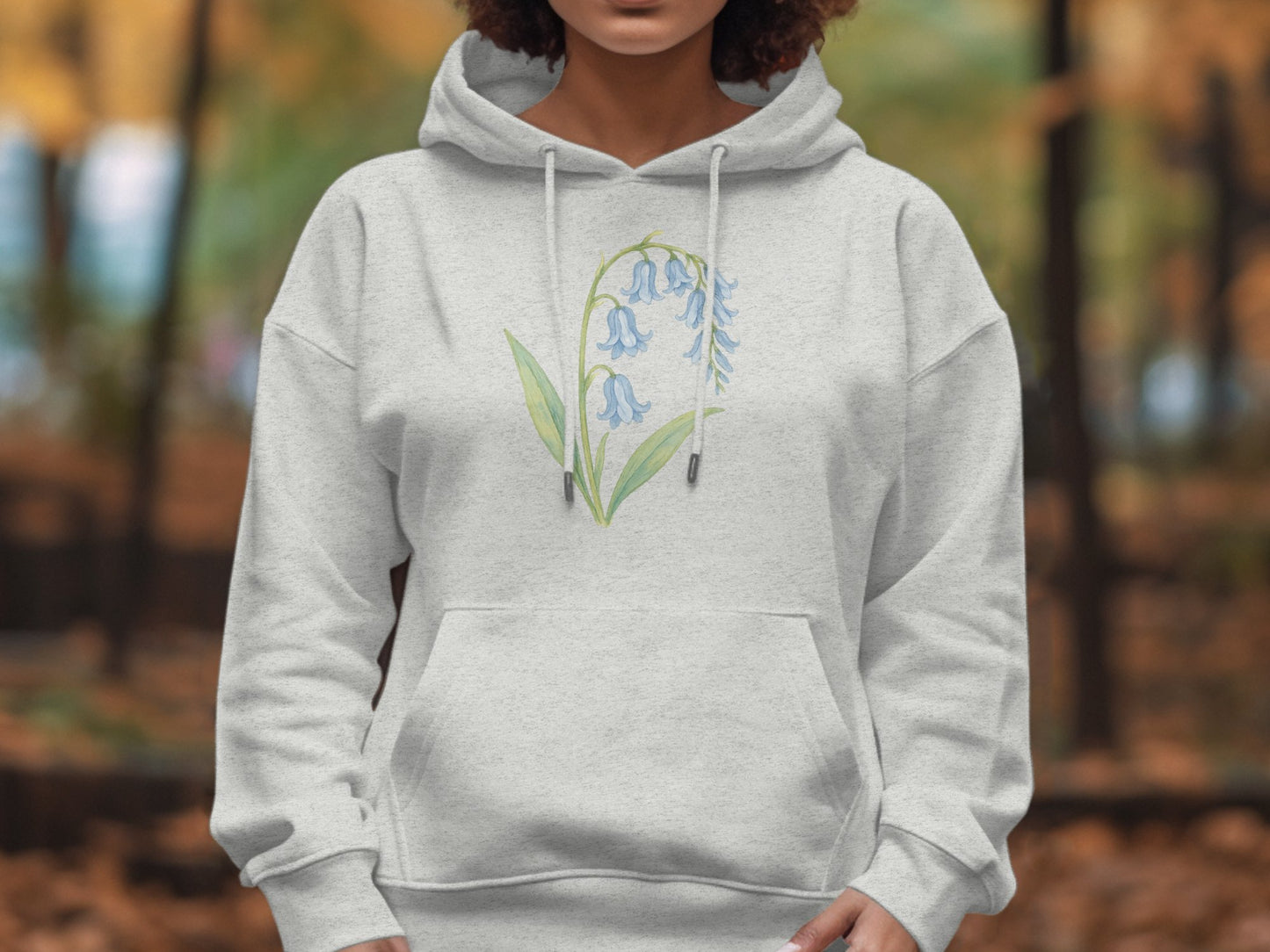 Bluebell Flower Embroidered Hoodie Cozy Product