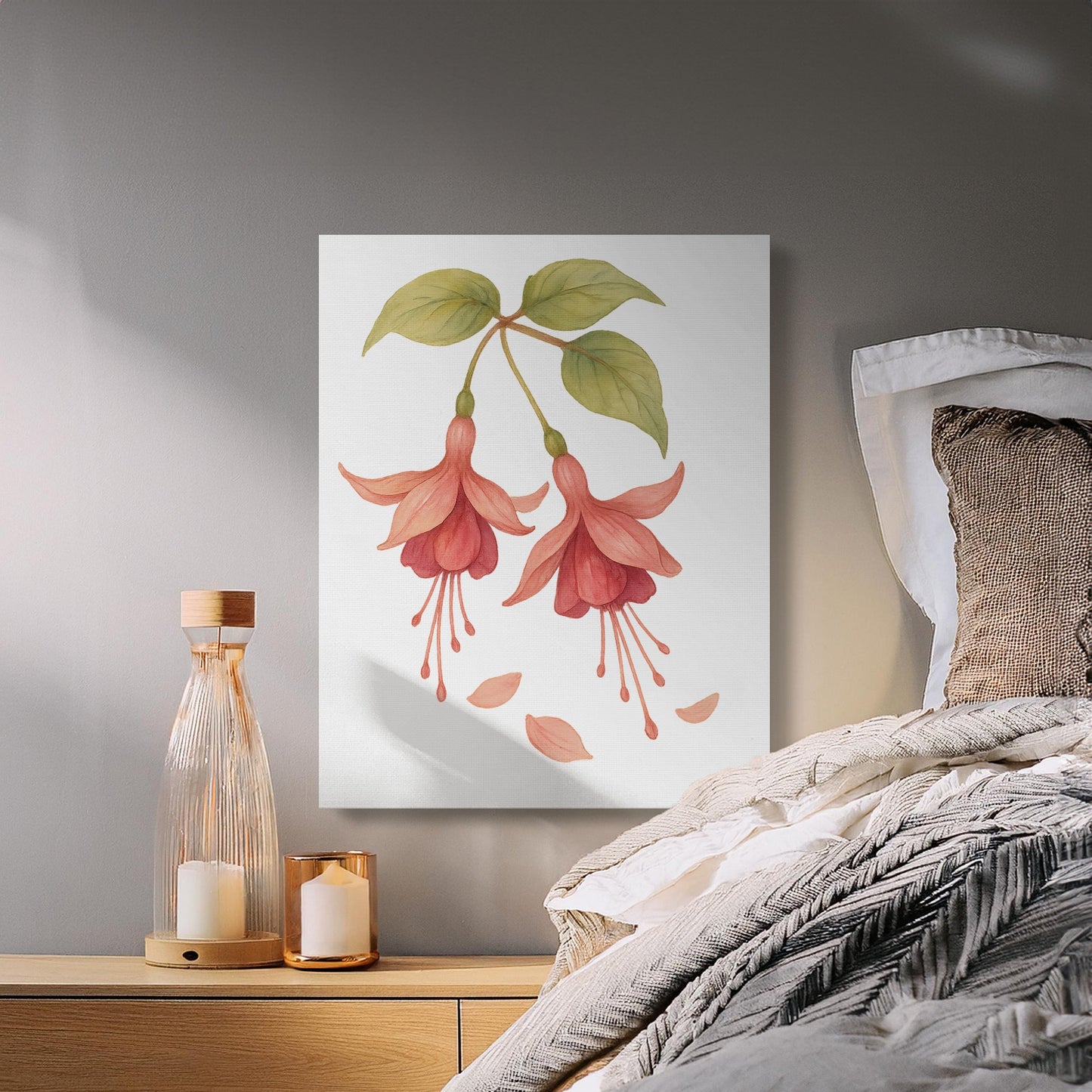 Floral Art Decor for Cozy Bedroom Canvas product