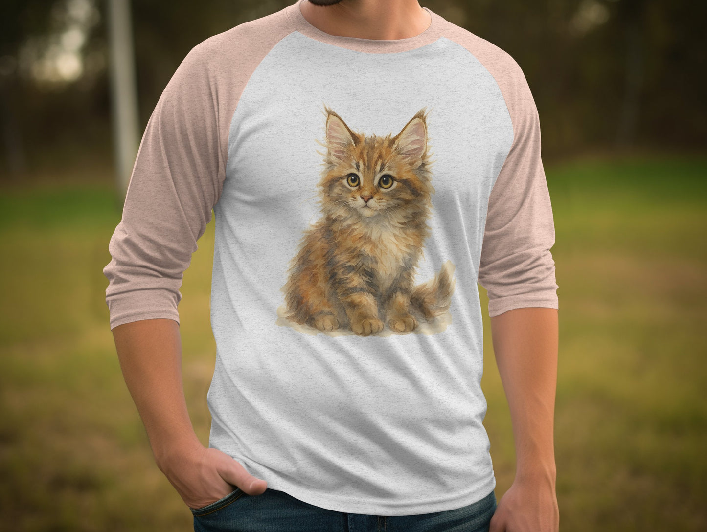 Cute Fluffy Kitten Graphic Print Casual Wear Shirt product type