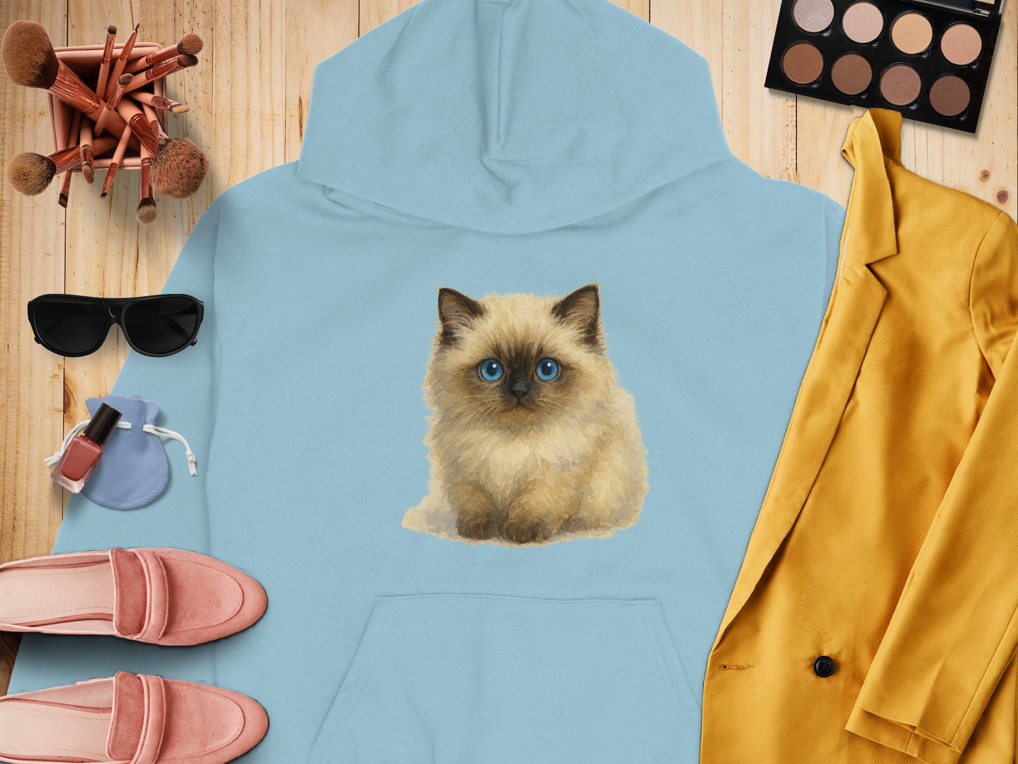 Adorable Blue Eyed Kitten Print Hoodie product type