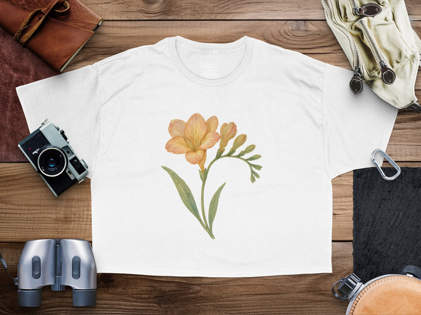 Beautiful Floral Graphic on a White T-Shirt product type