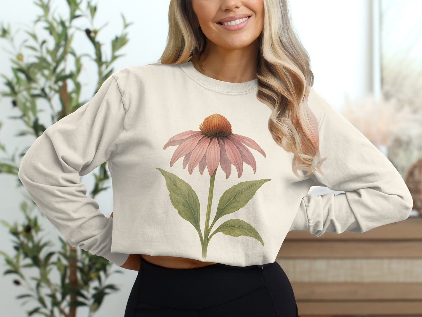 Vibrant Floral Design Long Sleeve Fashionable Shirt product type