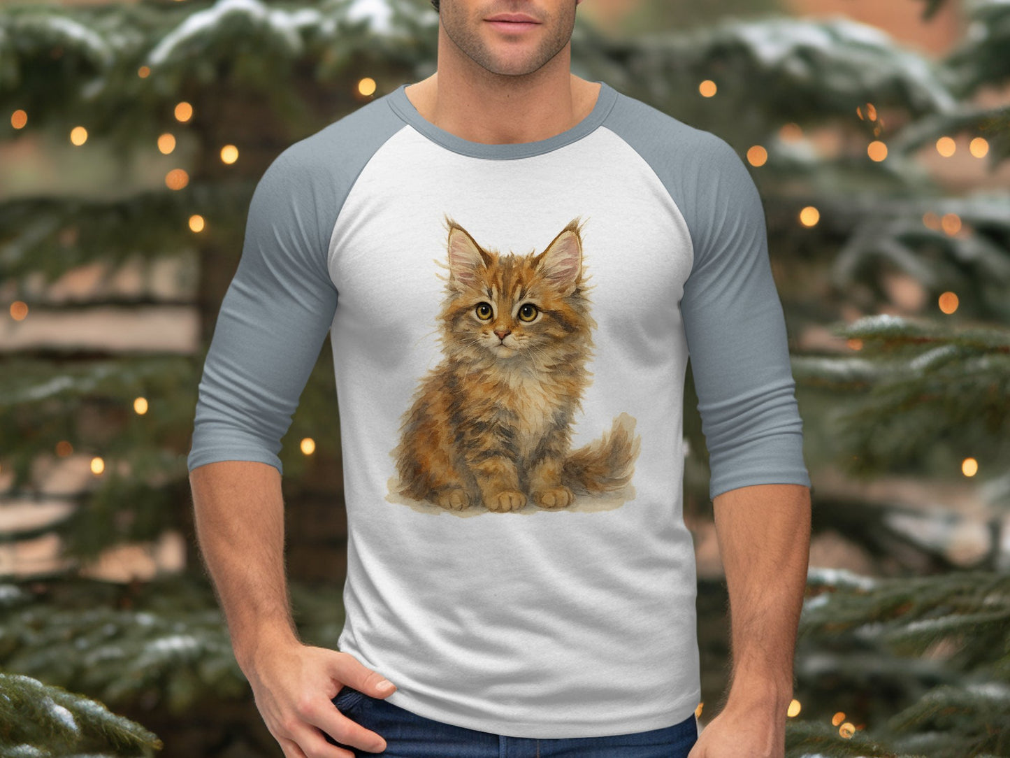Cute Kitten Graphic Design Raglan Sleeve Shirt product