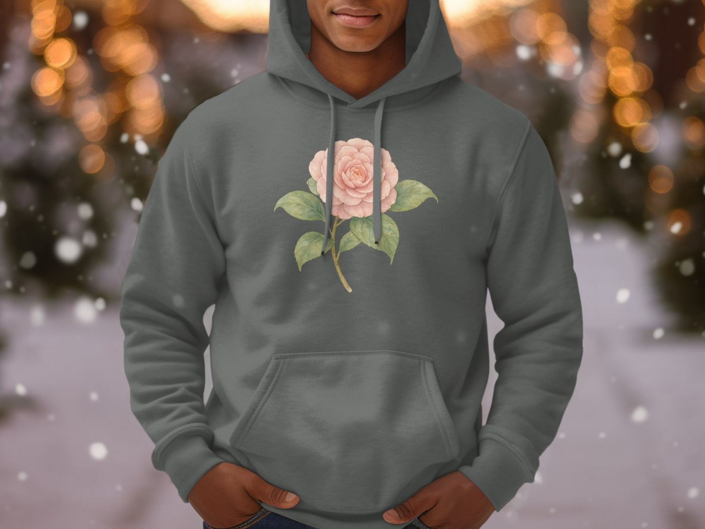 Cozy Floral Design Hoodie Perfect Winter Product