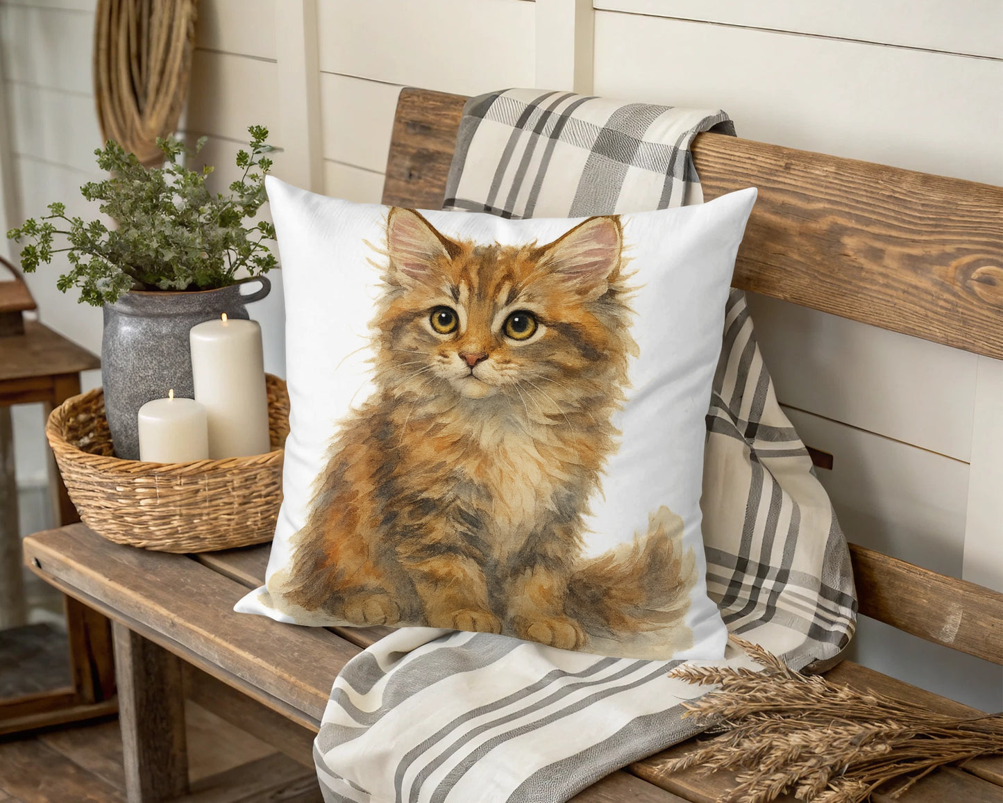 Adorable Cat Print Throw Pillow Perfect Couch Product