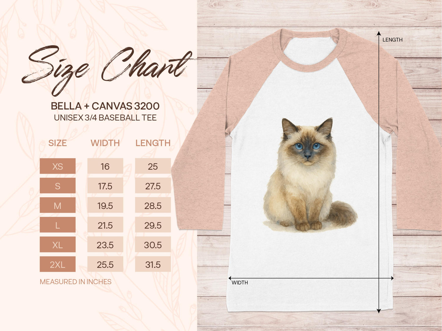 Adorable Cat Print Unisex 3/4 Sleeve Baseball Tee product