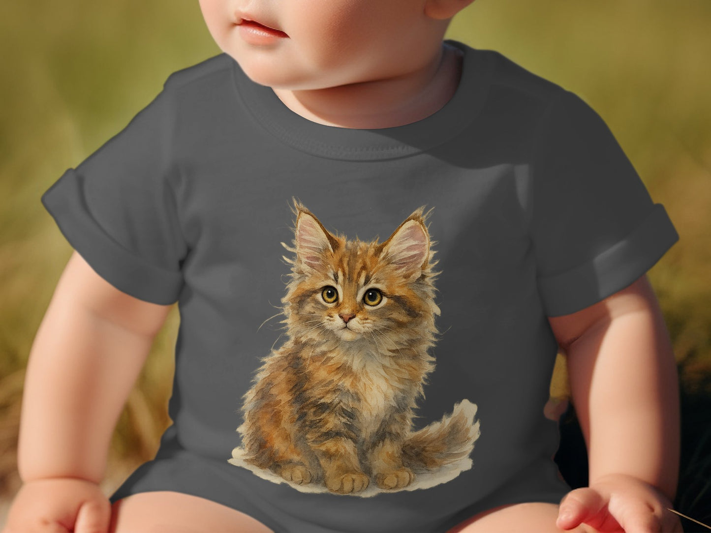 Cute Maine Coon Kitten Print Baby Clothing product