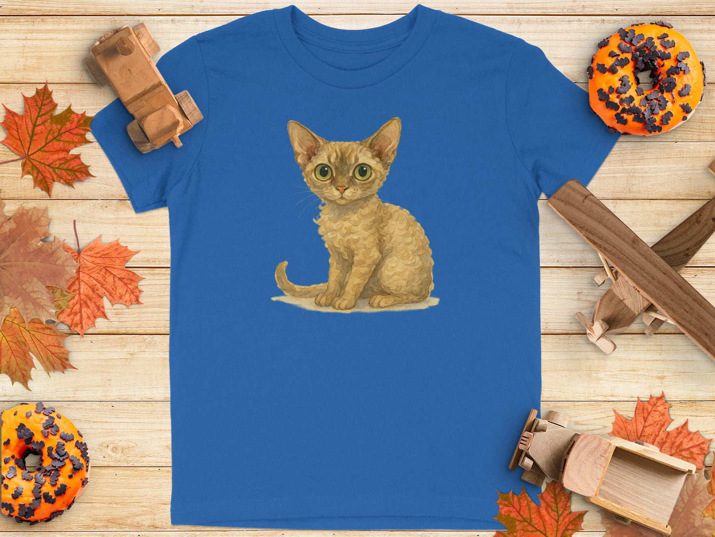 Adorable Kitten Graphic on Blue Shirt product type