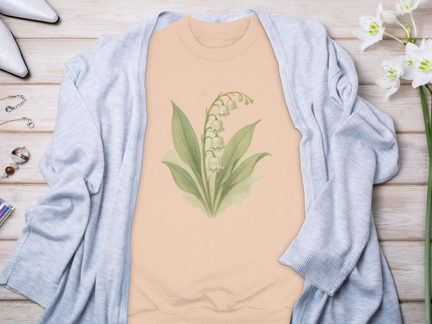 Elegant Lily of the Valley Graphic Sweatshirt product
