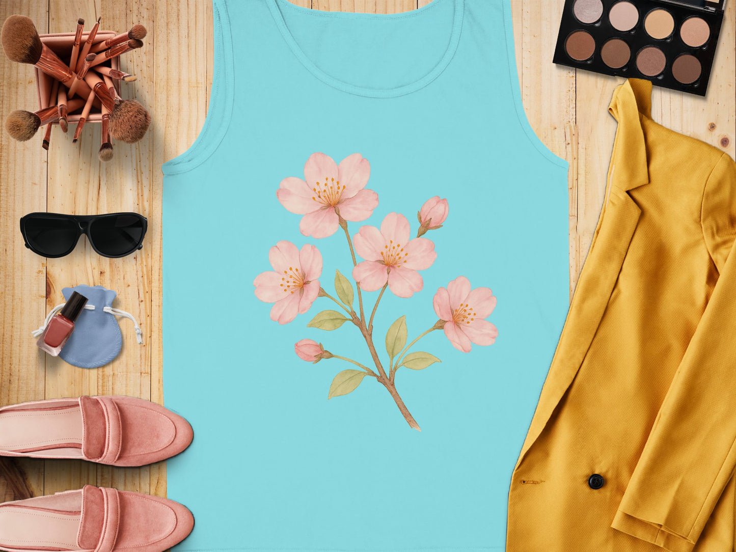 Floral Patterned Sleeveless Casual Wear Tank Top product type