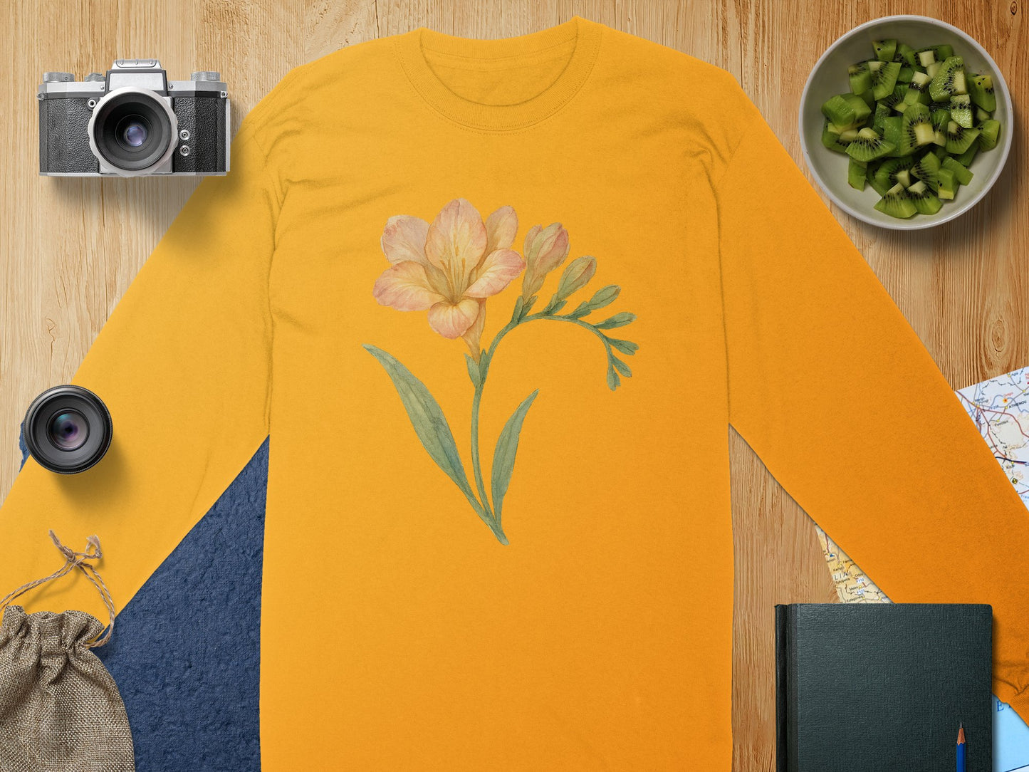 Floral Artwork Long Sleeve Casual Top product
