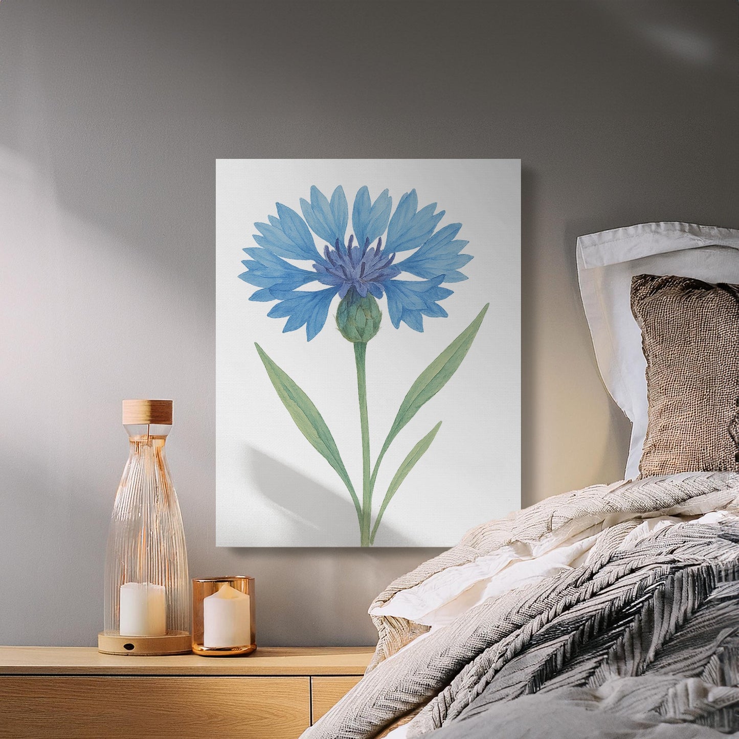 Blue Cornflower Wall Art Canvas Flower Artwork product type