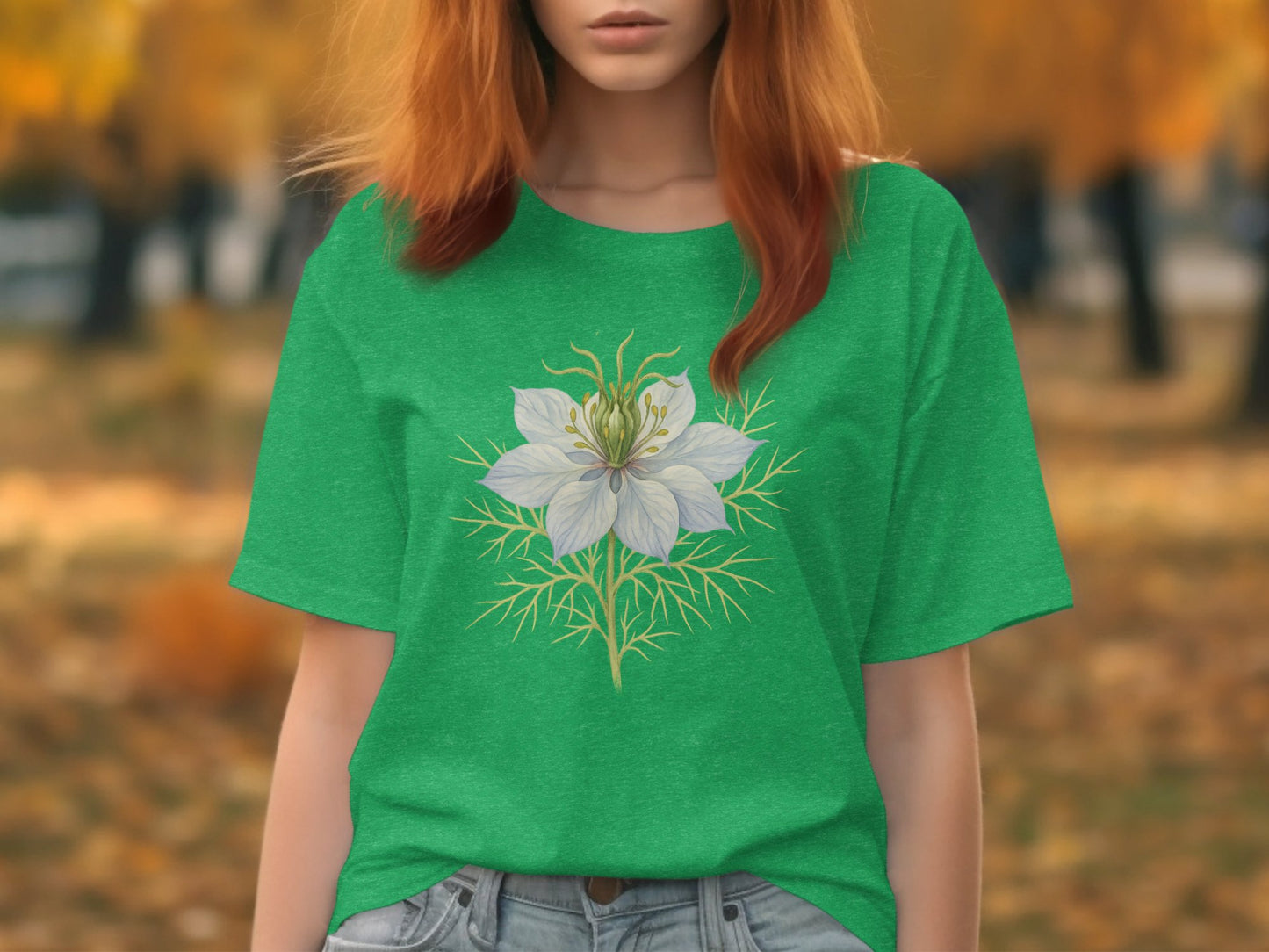 Vibrant Green T-shirt with Beautiful Floral Design product type