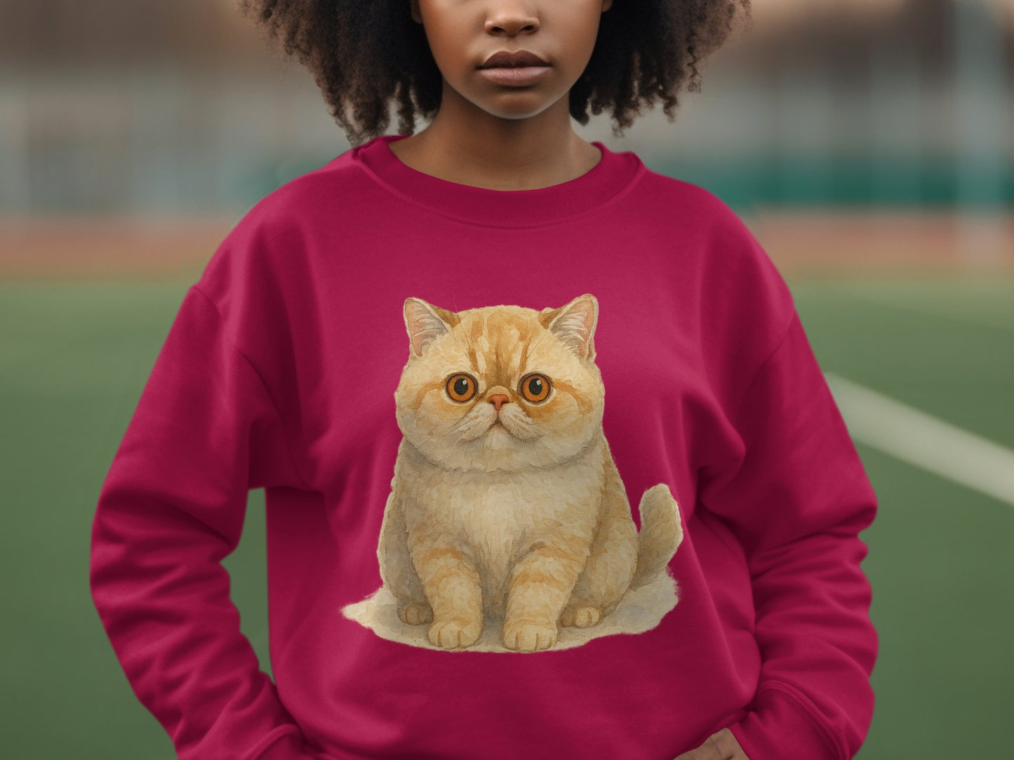 Cute Cat Graphic Design Red Sweatshirt product