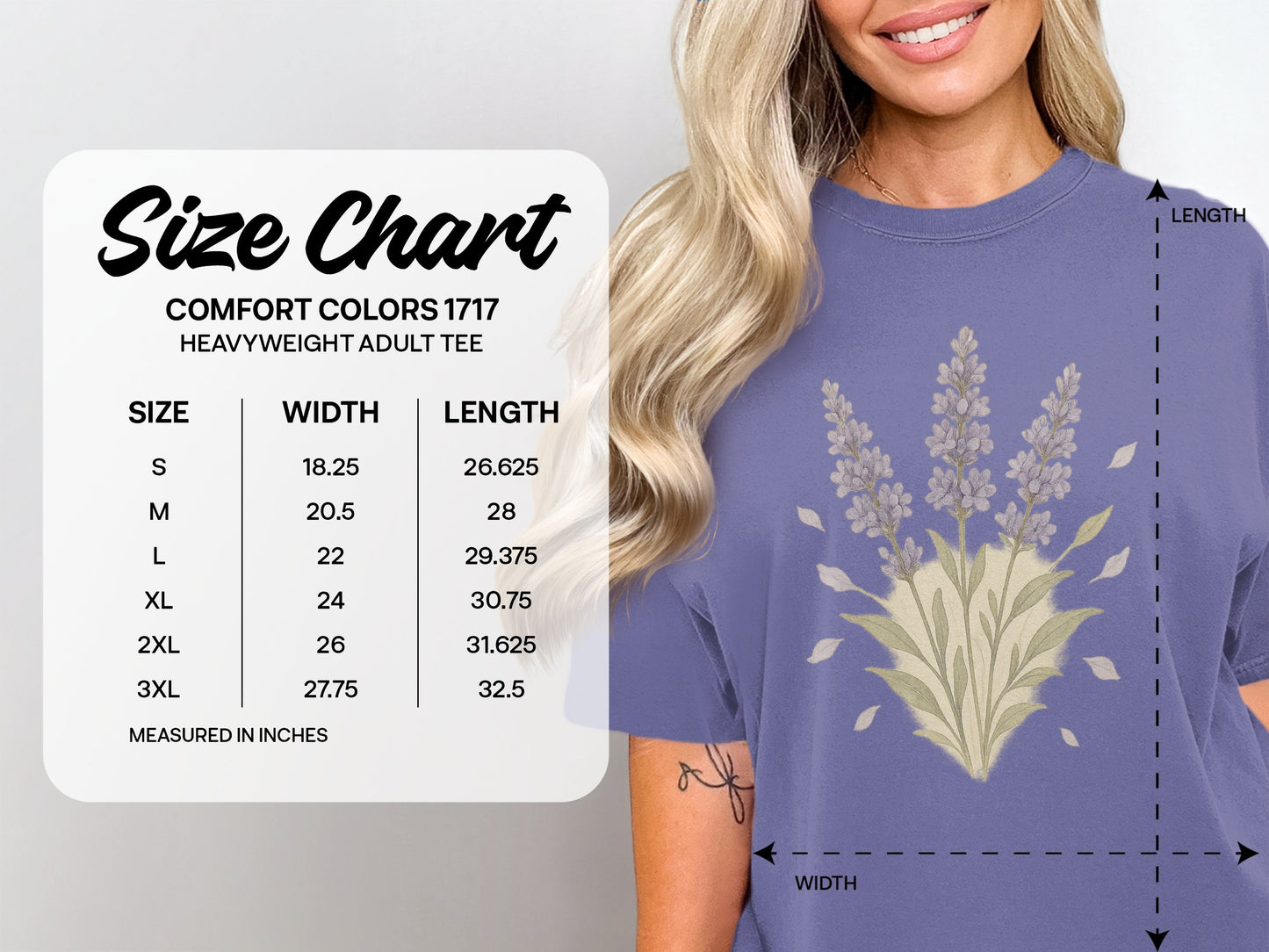 Lavender Floral Heavyweight Adult Tee product type