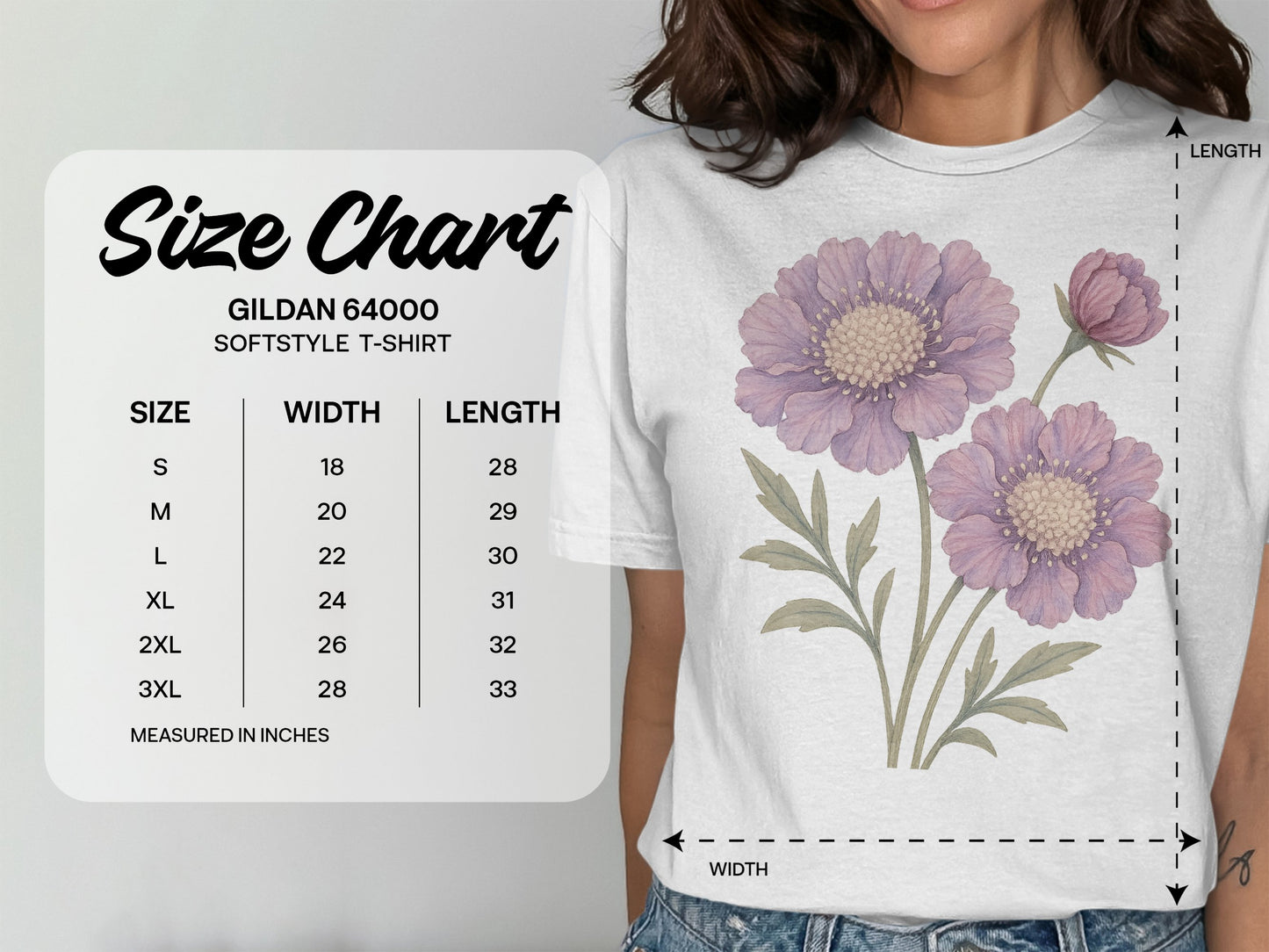 Purple Floral Design Softstyle T-shirt product