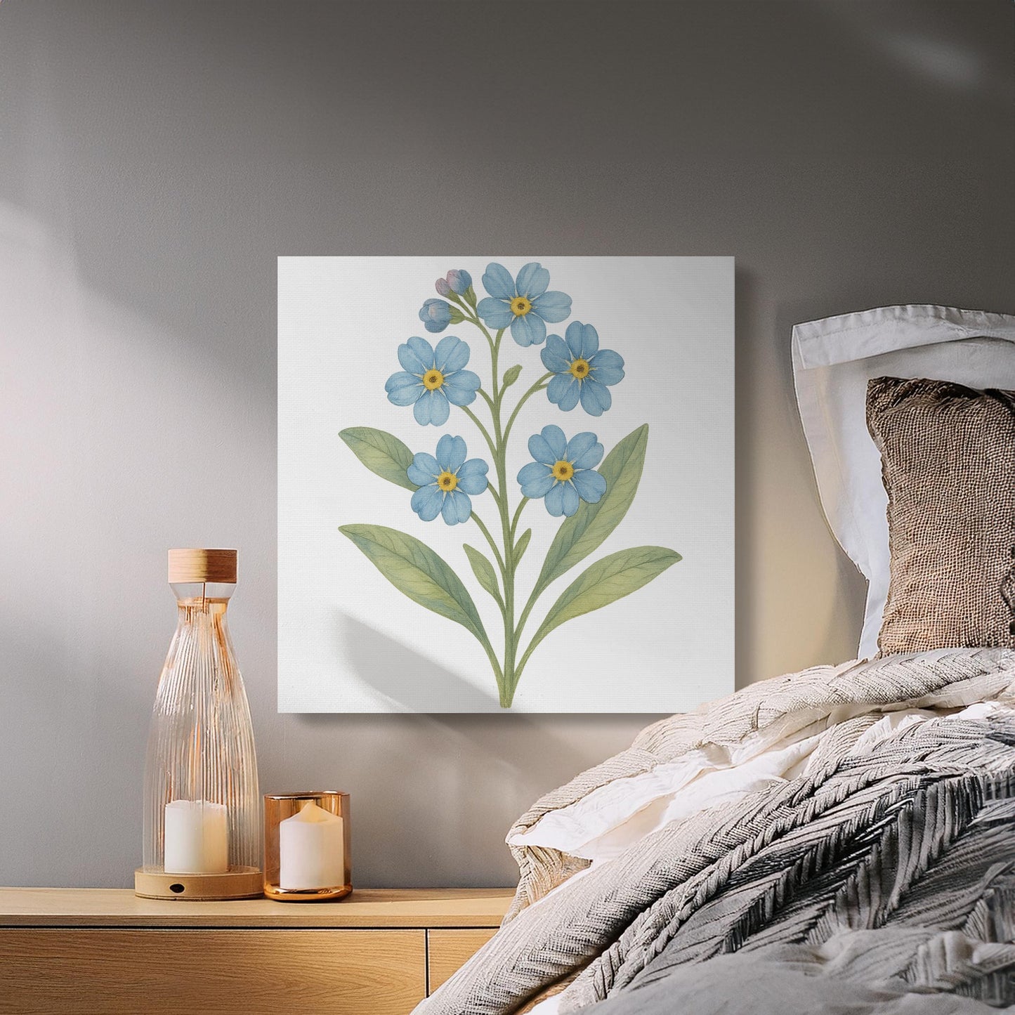 Blue Florals Art Print Botanical Wall Decor product type
