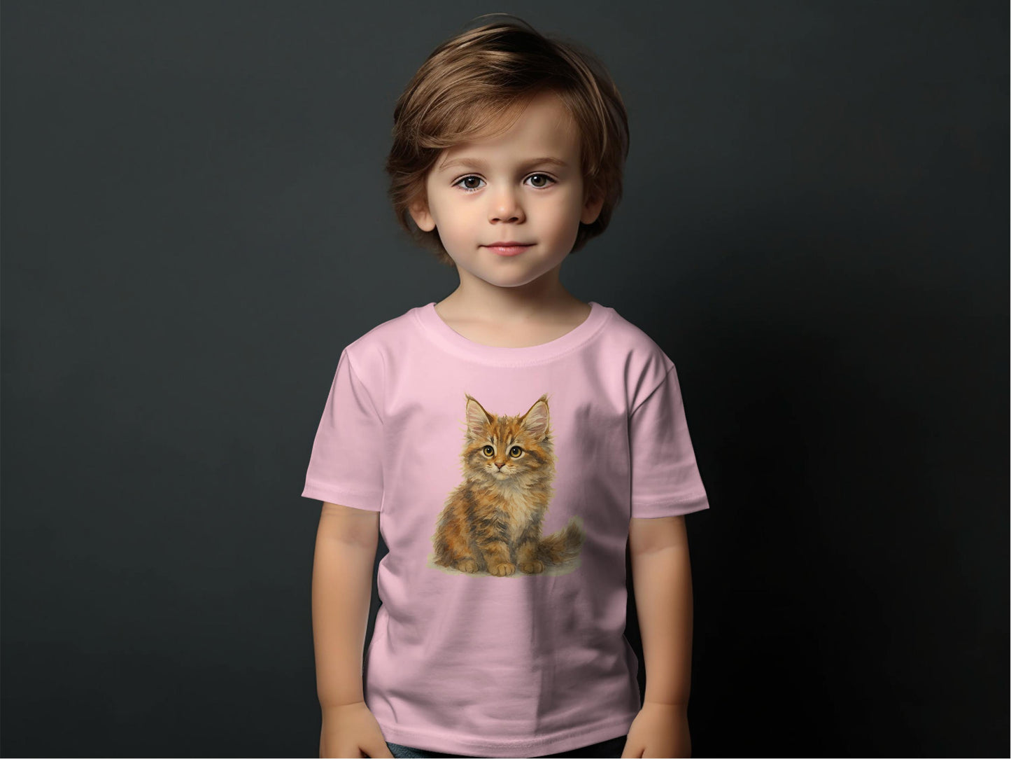 Cute Kitten Graphic Tee for Kids Casual Wear Shirt product