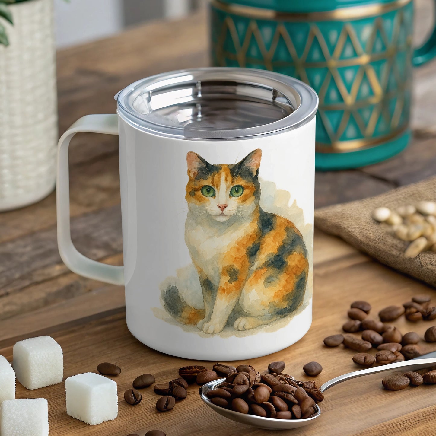 Cute Cat Design Stainless Steel Travel Mug product
