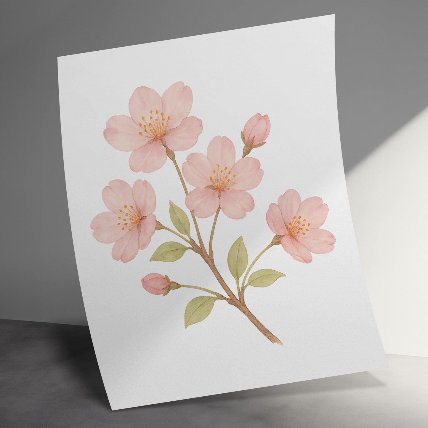Beautiful Watercolor Cherry Blossom Print product type