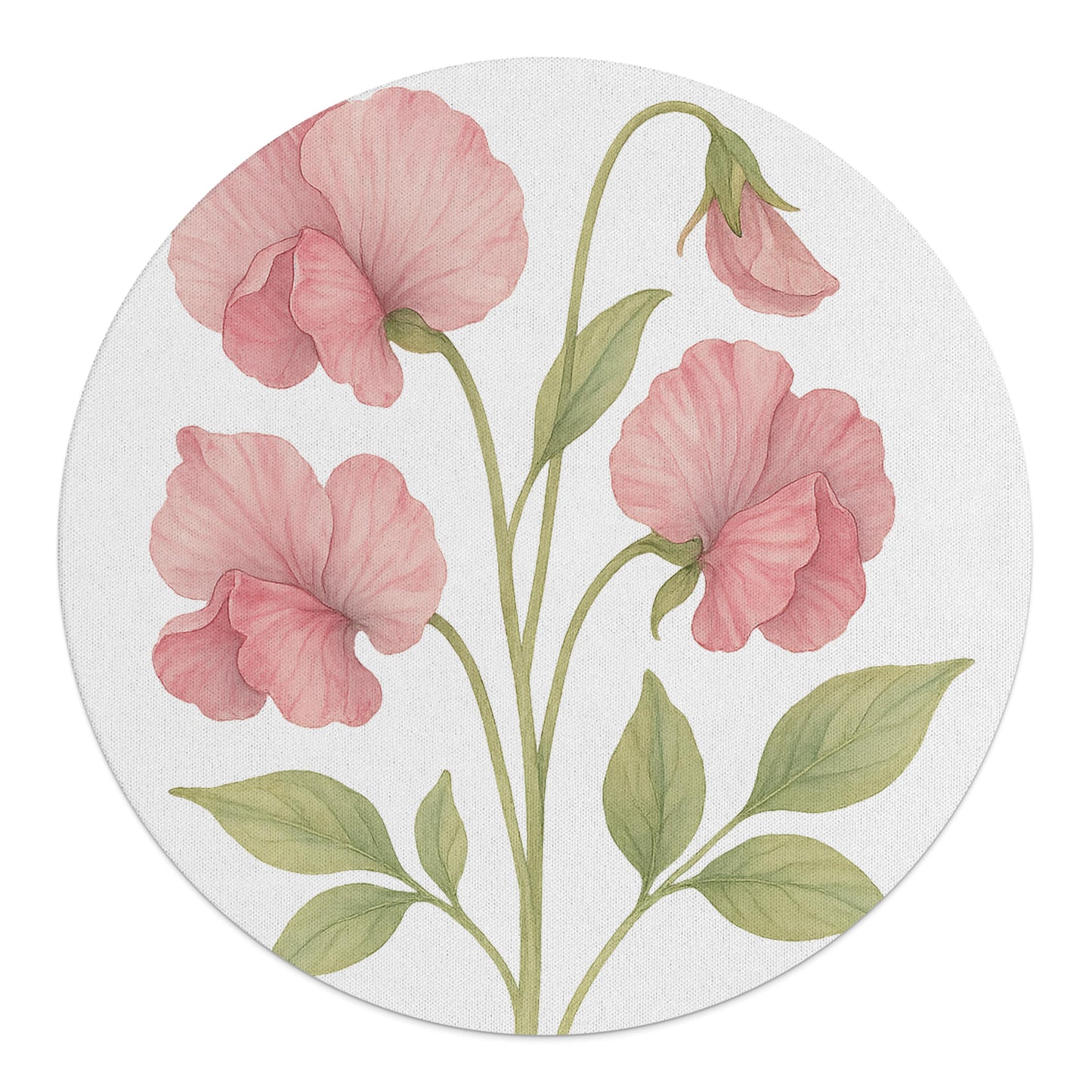 Elegant Pink Floral Design Round Decorative Rug product