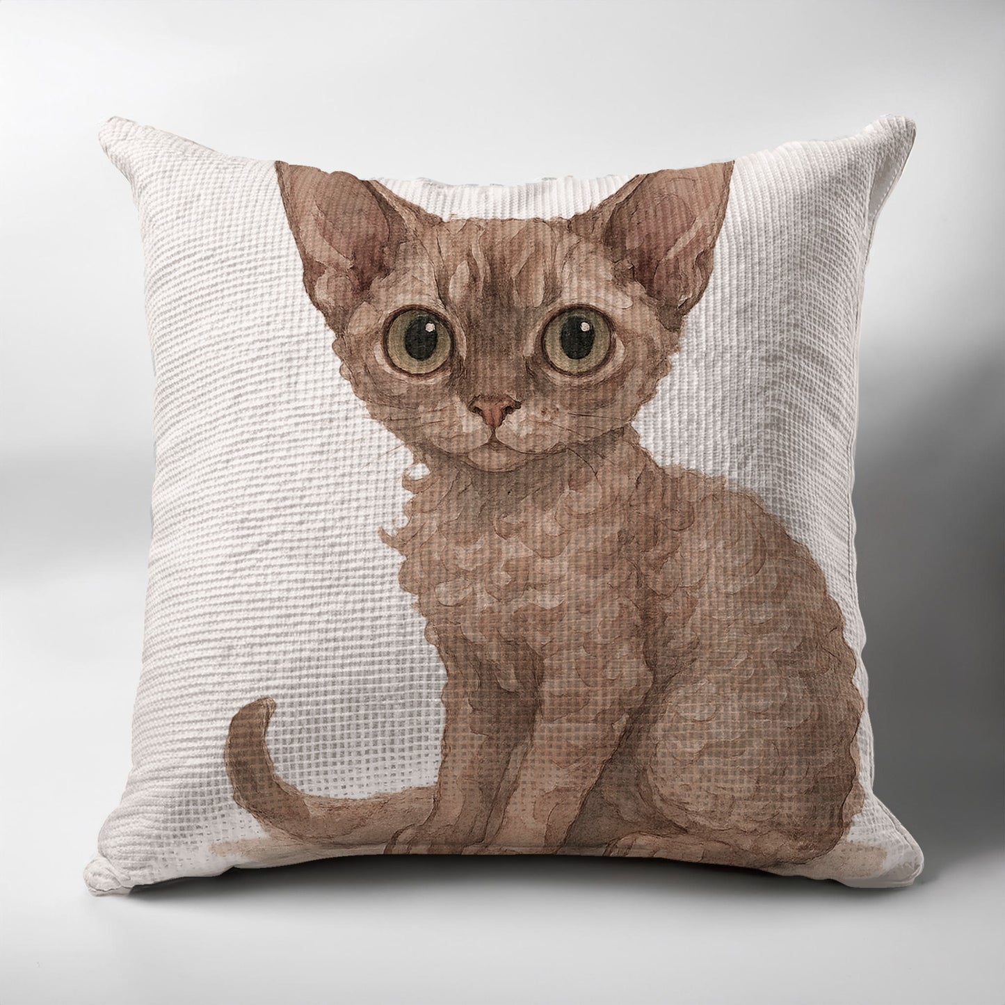 Cute Kitten Illustration on White Cushion product type