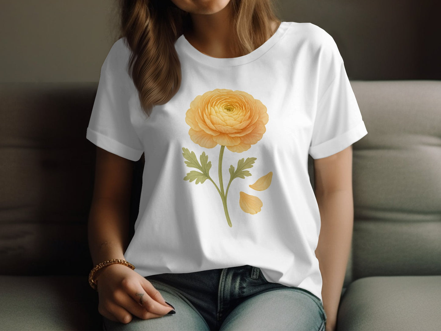Vibrant Yellow Flower Graphic Tee Shirt product type