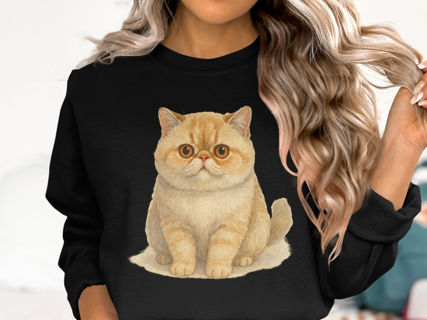 Adorable Fluffy Cat Graphic Sweatshirt product