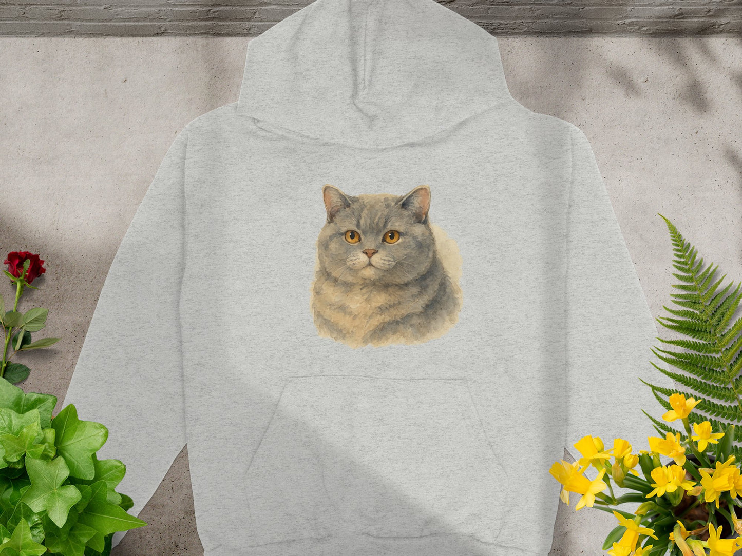 Adorable Cat Face Gray Hoodie Comfortable Product type