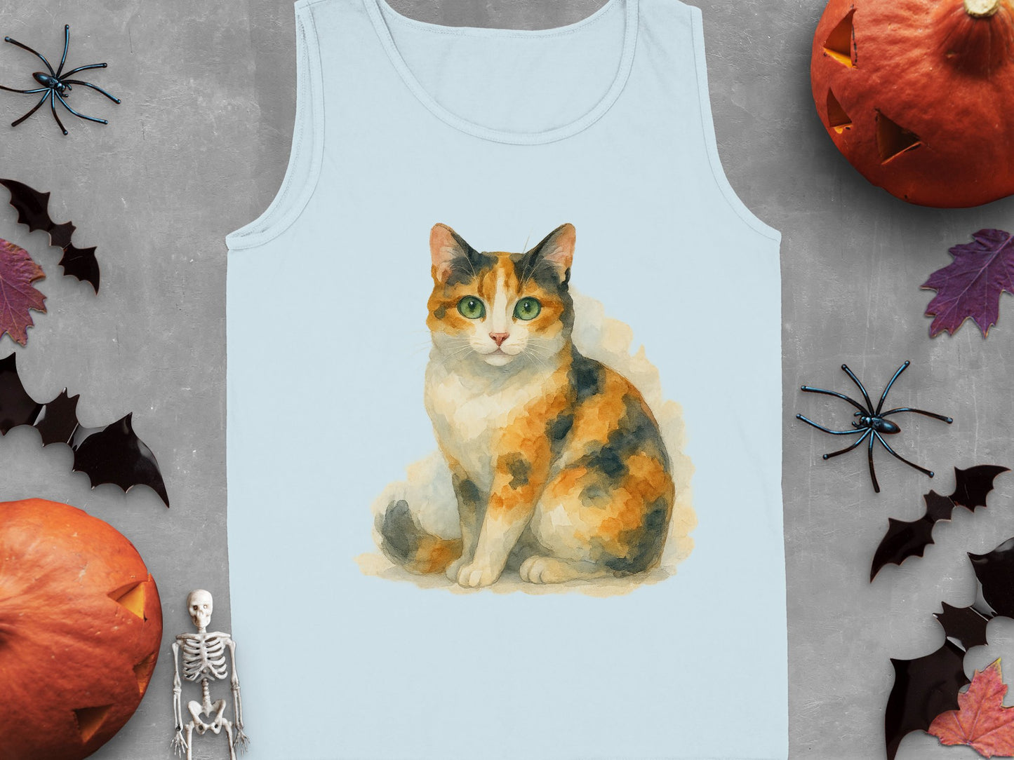 Illustrated Colorful Cat Art Tank Top product type