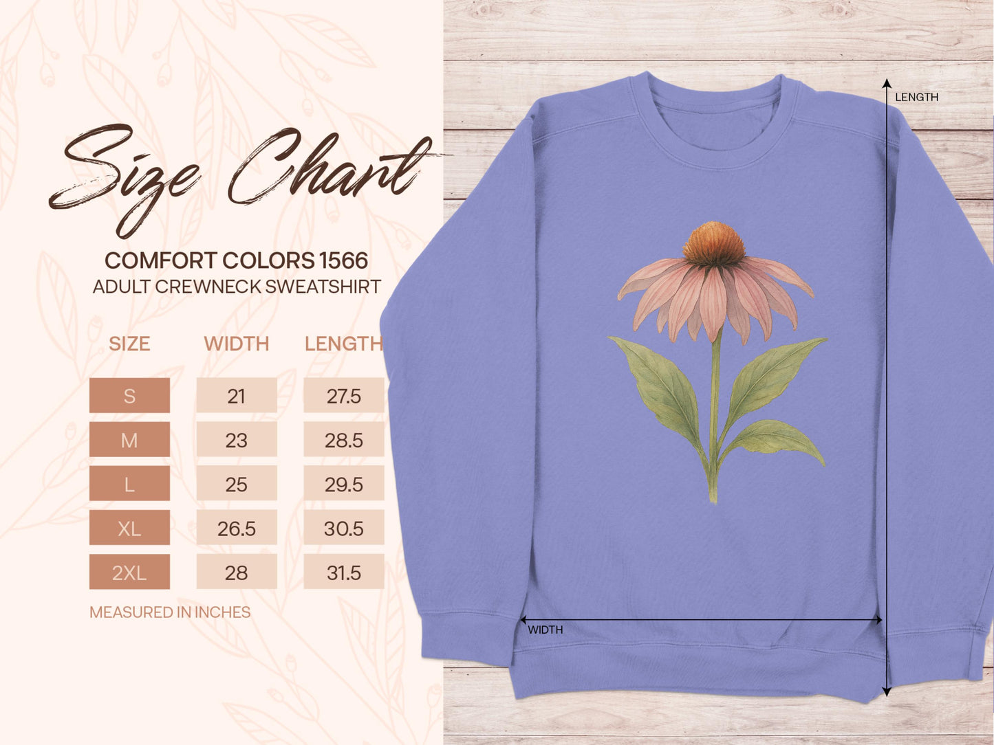 Flower Design Adult Crewneck Sweatshirt product