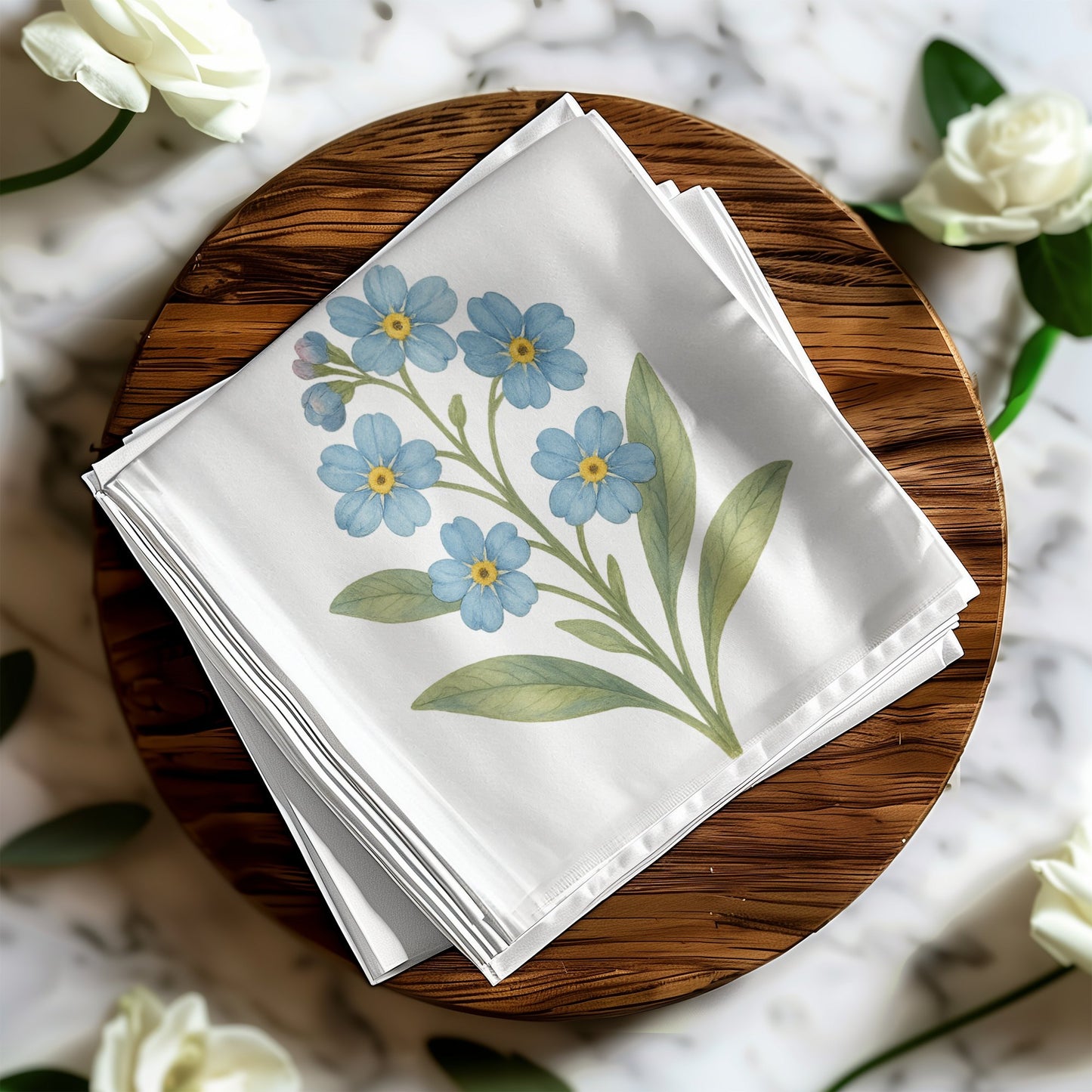 Elegant Blue Floral Design Napkin Set product type