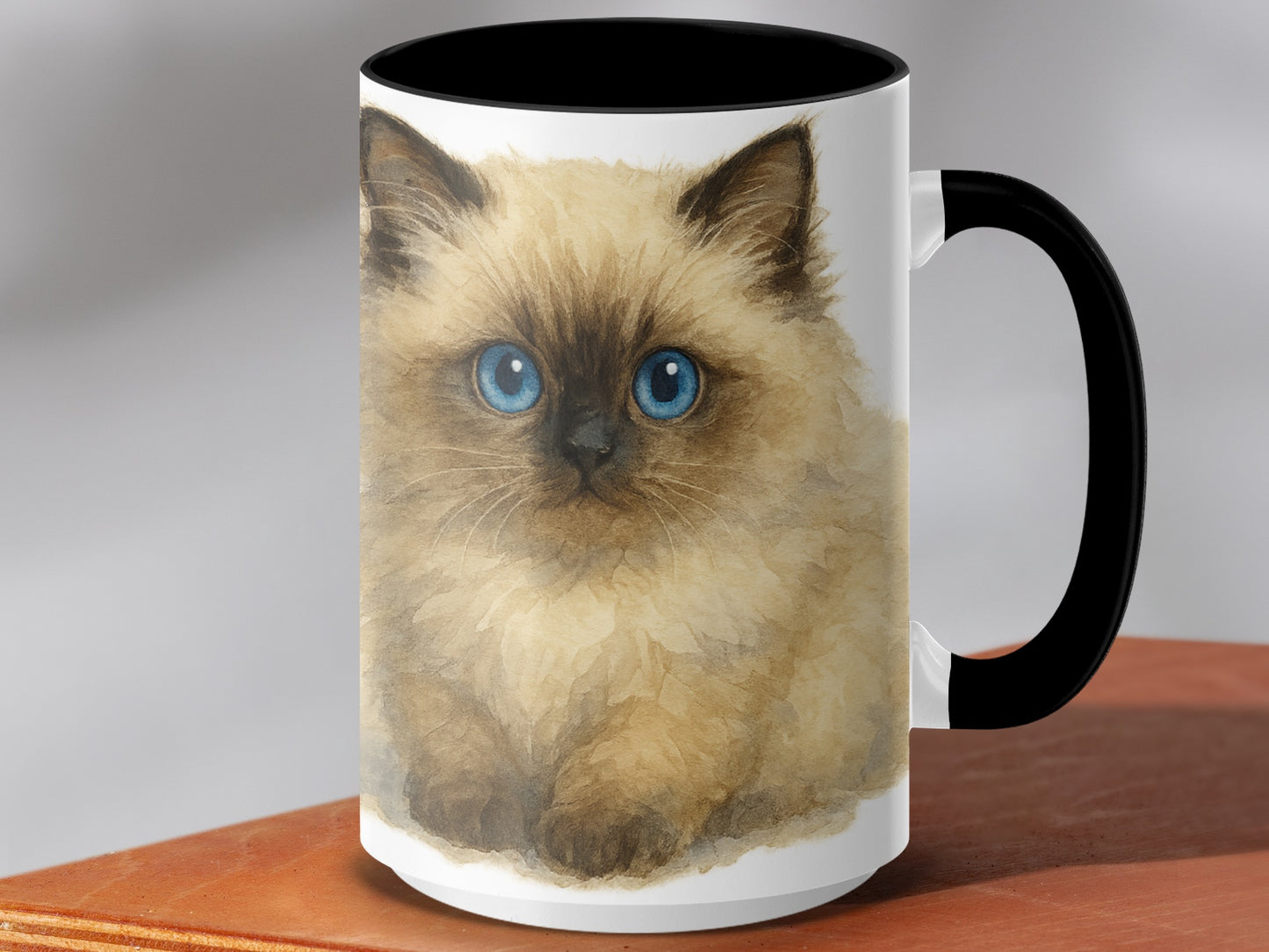 Cute Fluffy Cat with Big Blue Eyes Mug product type